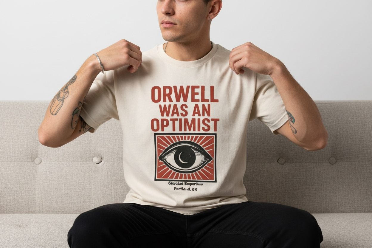 Orwell Was an Optimist Tee –
Big Brother’s got nothing on this timeline.