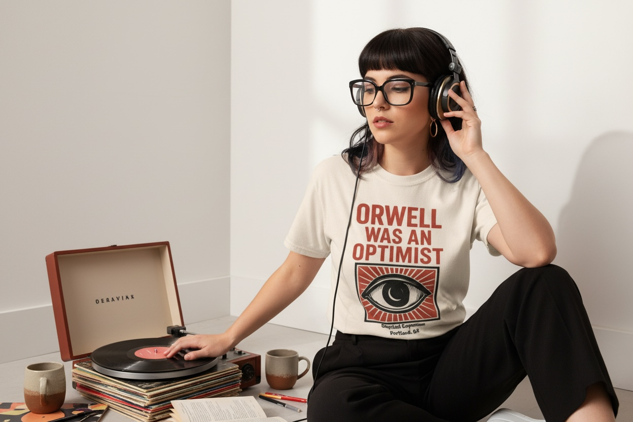 Orwell Was an Optimist Tee –
Big Brother’s got nothing on this timeline.